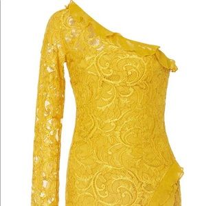 Alexis Tansy Lace One Shoulder Mini Dress. Size S